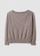 Maglia grigia in pura lana con scollo a barchetta_6