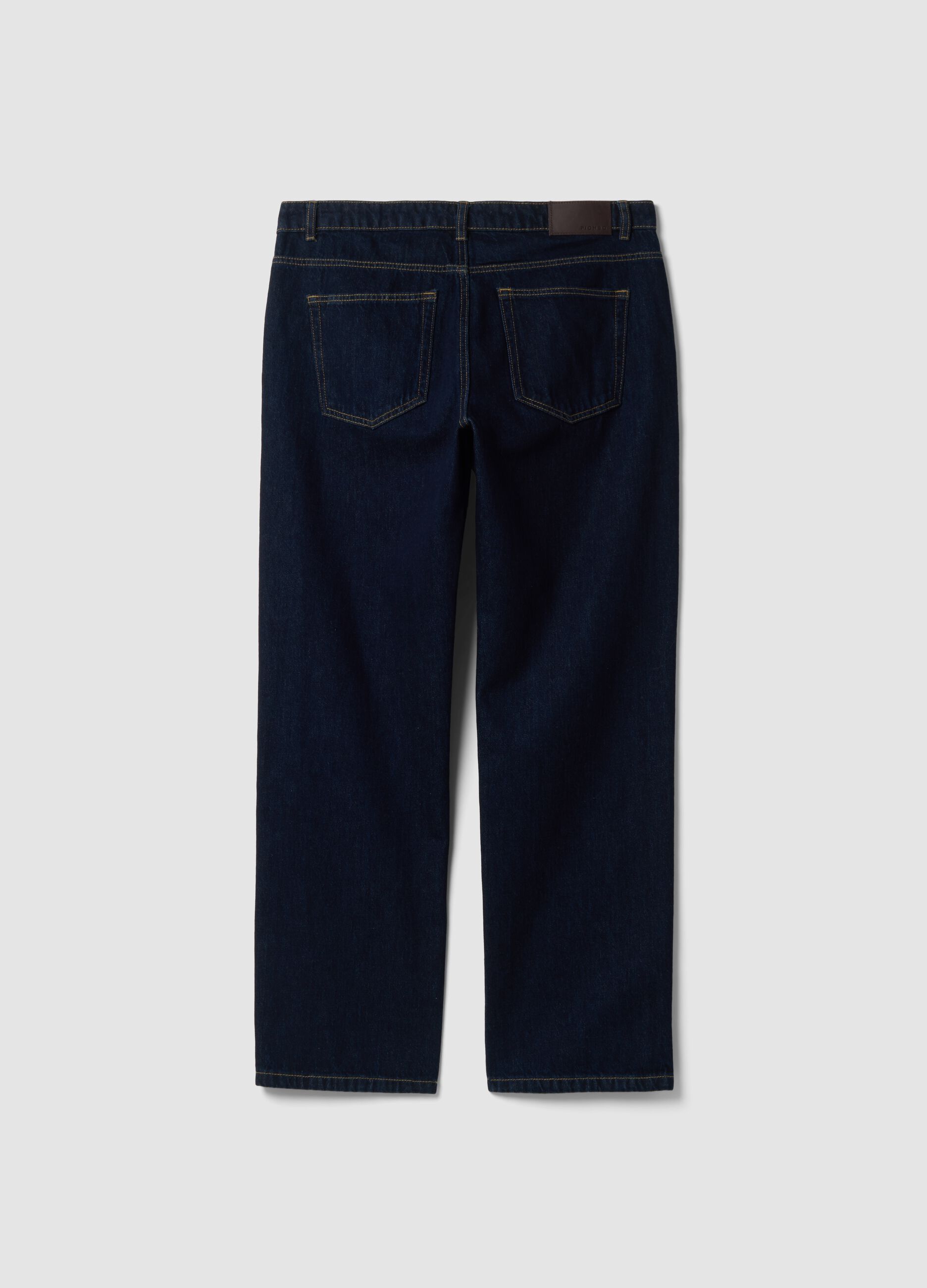 Blue pure cotton straight-fit jeans