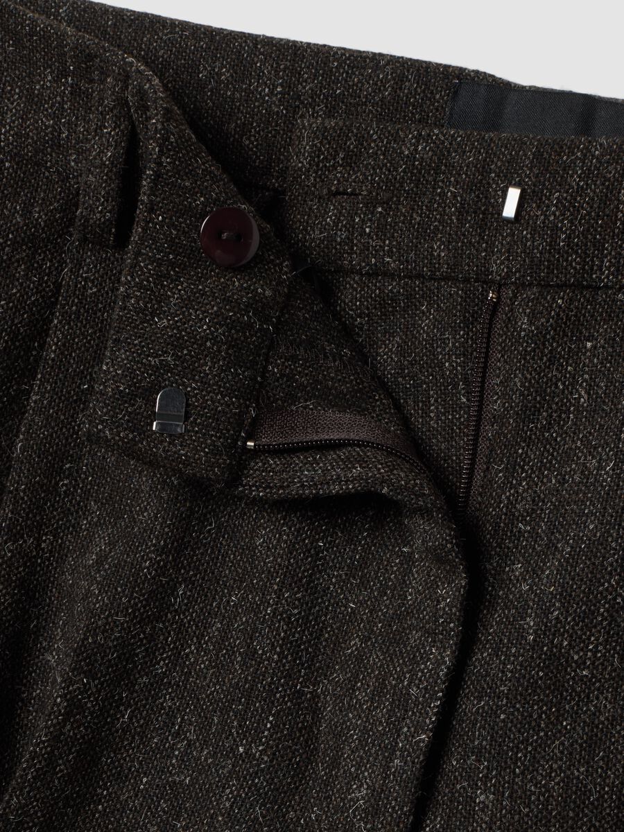 Brown wool and viscose-blend straight-leg trousers_1