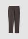 Brown slim-fit stretch viscose trousers_2