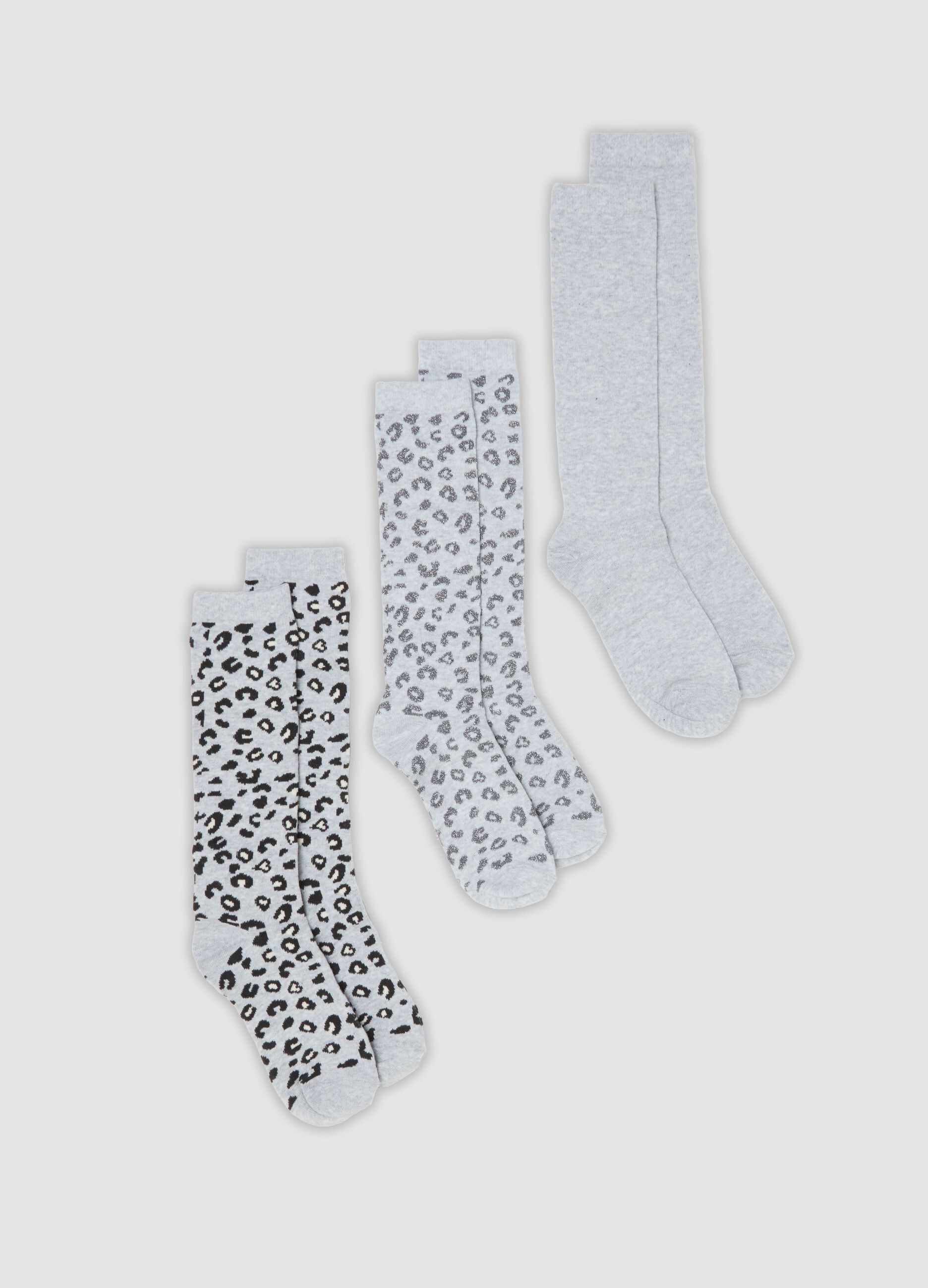Three-pack of grey stretch organic cotton socks