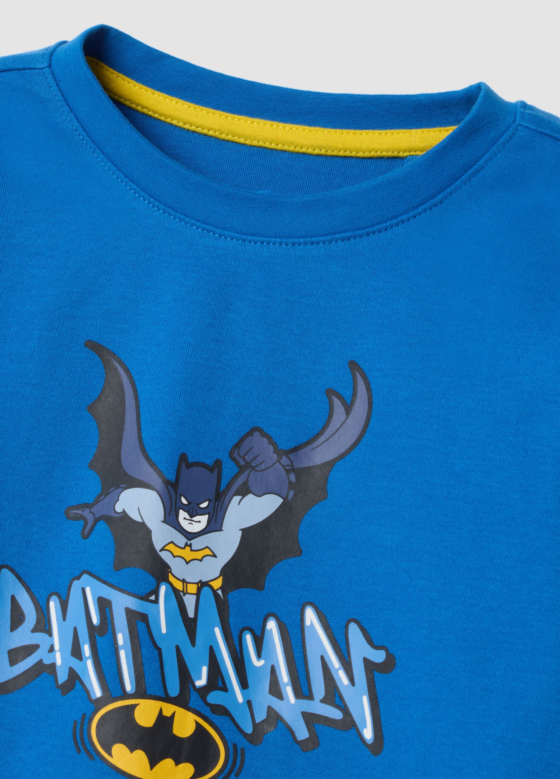 Multicolour Batman print pure organic cotton pyjamas