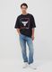 Black pure cotton T-shirt with Chicago Bulls print_1