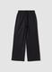 Black wide-leg cotton-blend trousers with lurex_0
