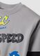 Grey pure cotton jersey T-shirt with Sonic print, oversized fit_2