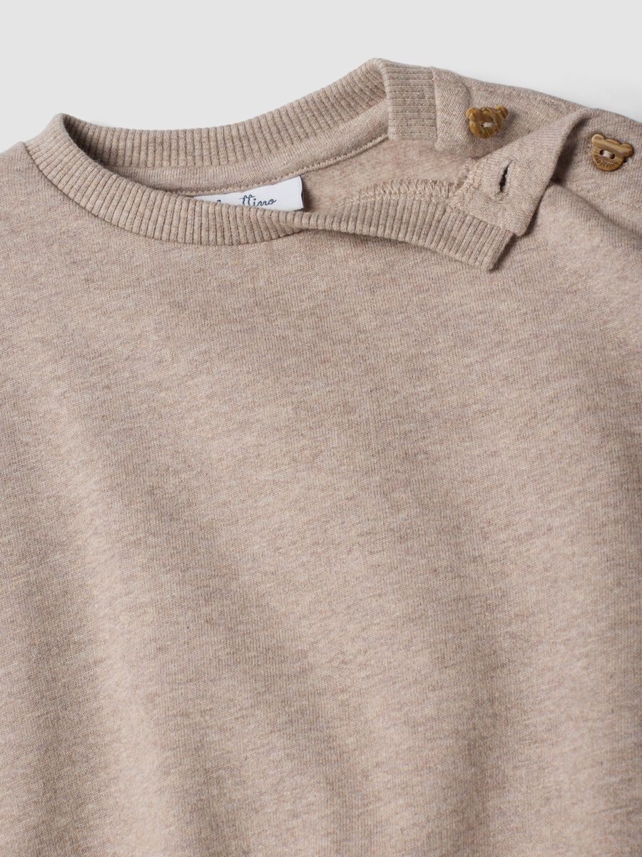 Beige organic cotton sweatshirt and leggings set_3