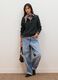 Green ribbed viscose-blend top with collar_1