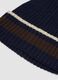Navy ribbed viscose and wool blend beanie_1