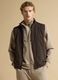 Brown stretch-fabric gilet with zip_0