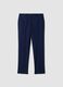 Blue slim-fit stretch formal trousers_0