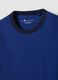Blue fitted pure cotton T-shirt with contrast trims_5
