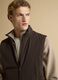 Brown stretch-fabric gilet with zip_2