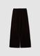 Brown wide-leg ribbed trousers, regular fit_2