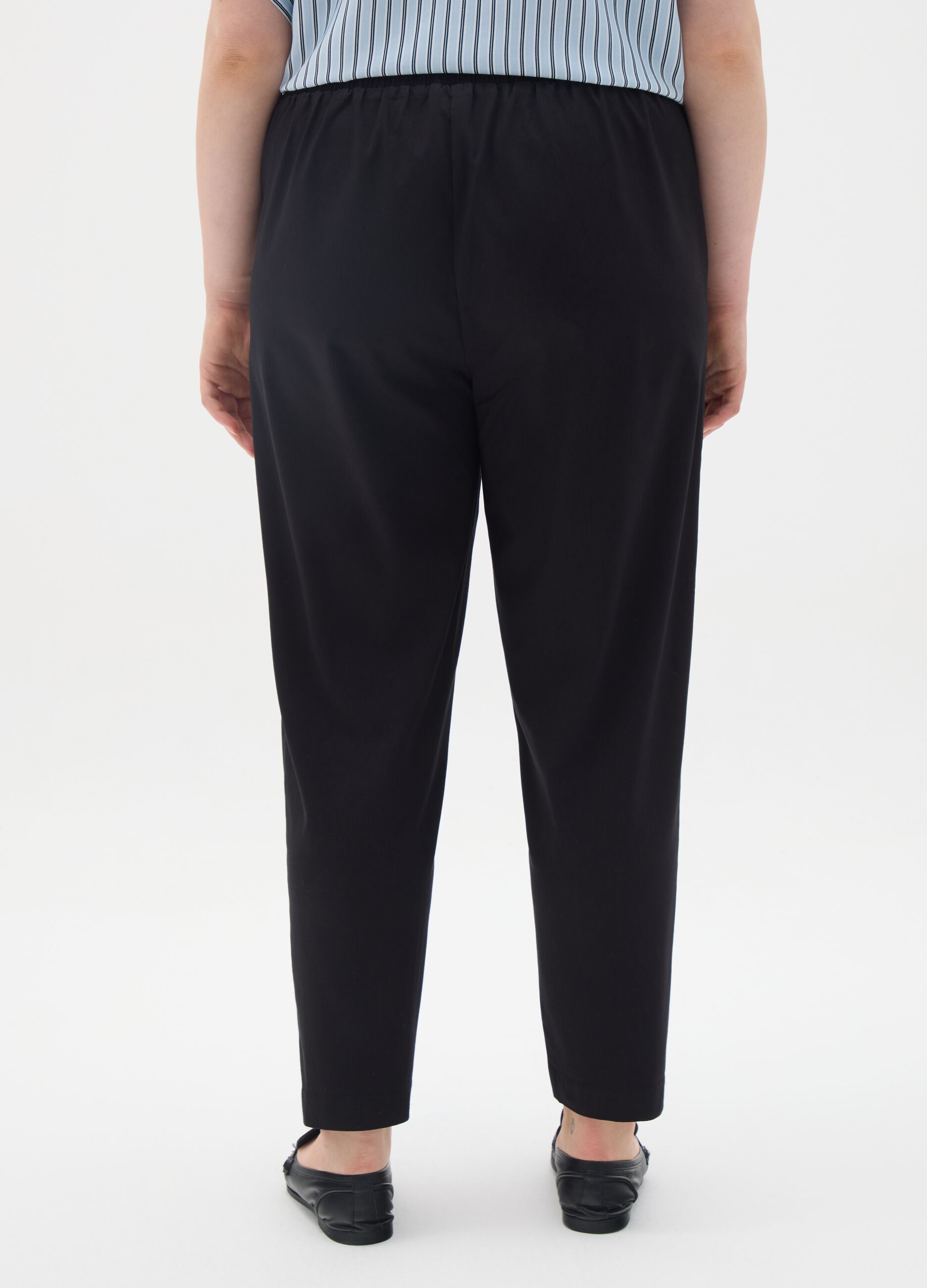 Women's Black Stretch Viscose Blend Leggings