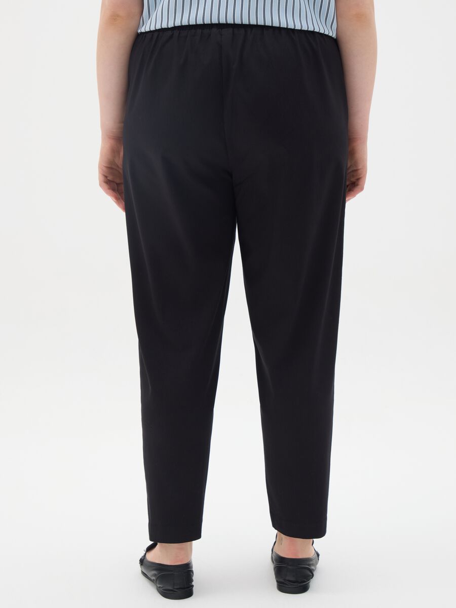 Women's Black Stretch Viscose Blend Leggings_3