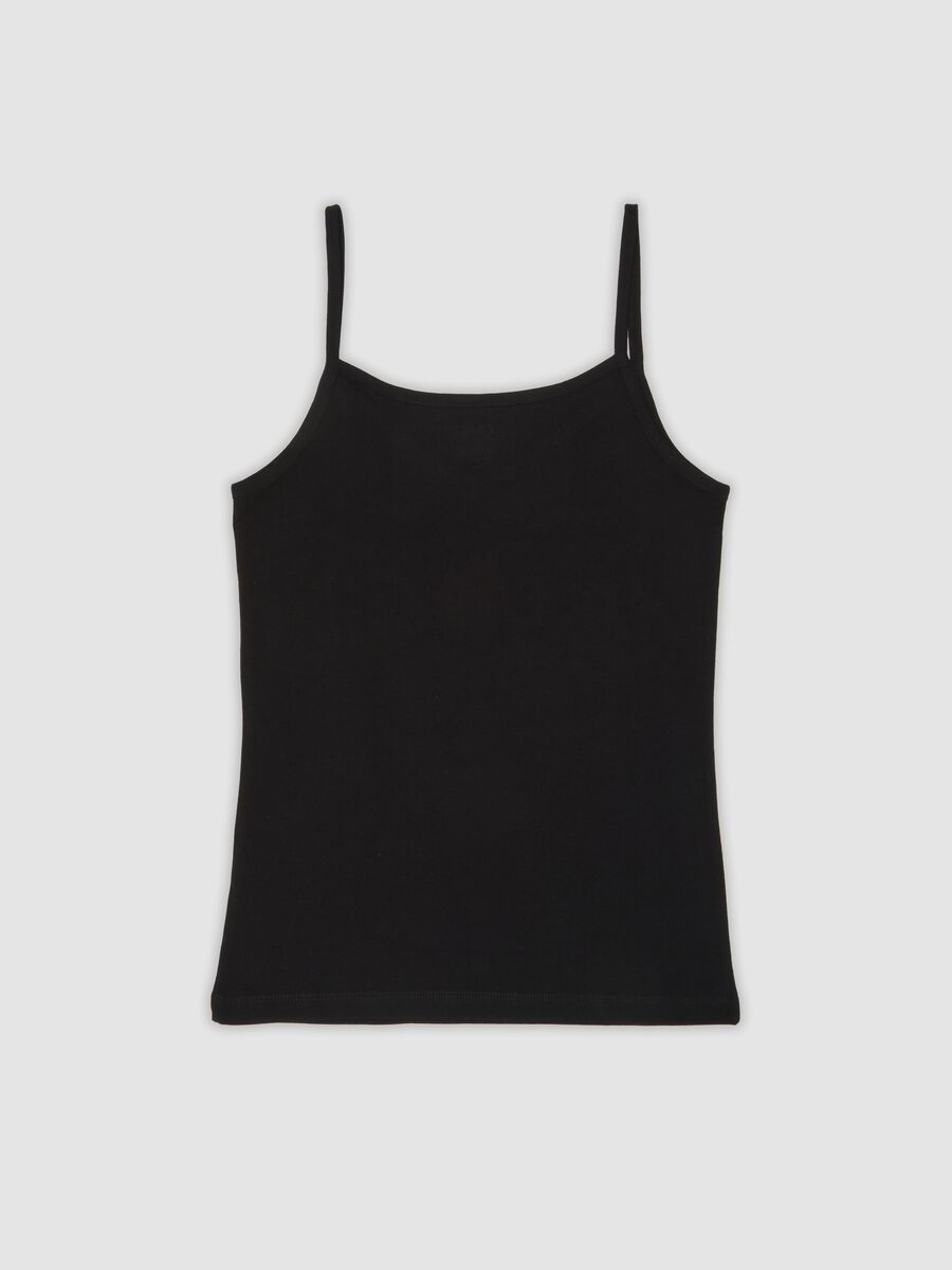Black stretch cotton vest top, regular fit_6