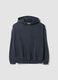 Grey cotton-blend hoodie with rhinestones, relaxed fit_0