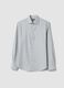 Grey pure cotton twill shirt, regular fit_4