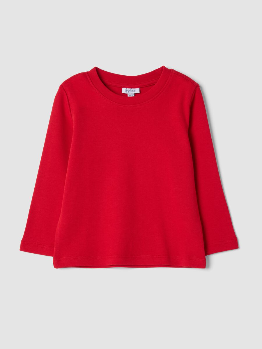 Red pure organic cotton crew-neck T-shirt_0