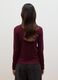 Purple lyocell and stretch wool mock-neck T-shirt, regular fit_3