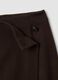Brown viscose-wool blend skirt with fringed hem_1