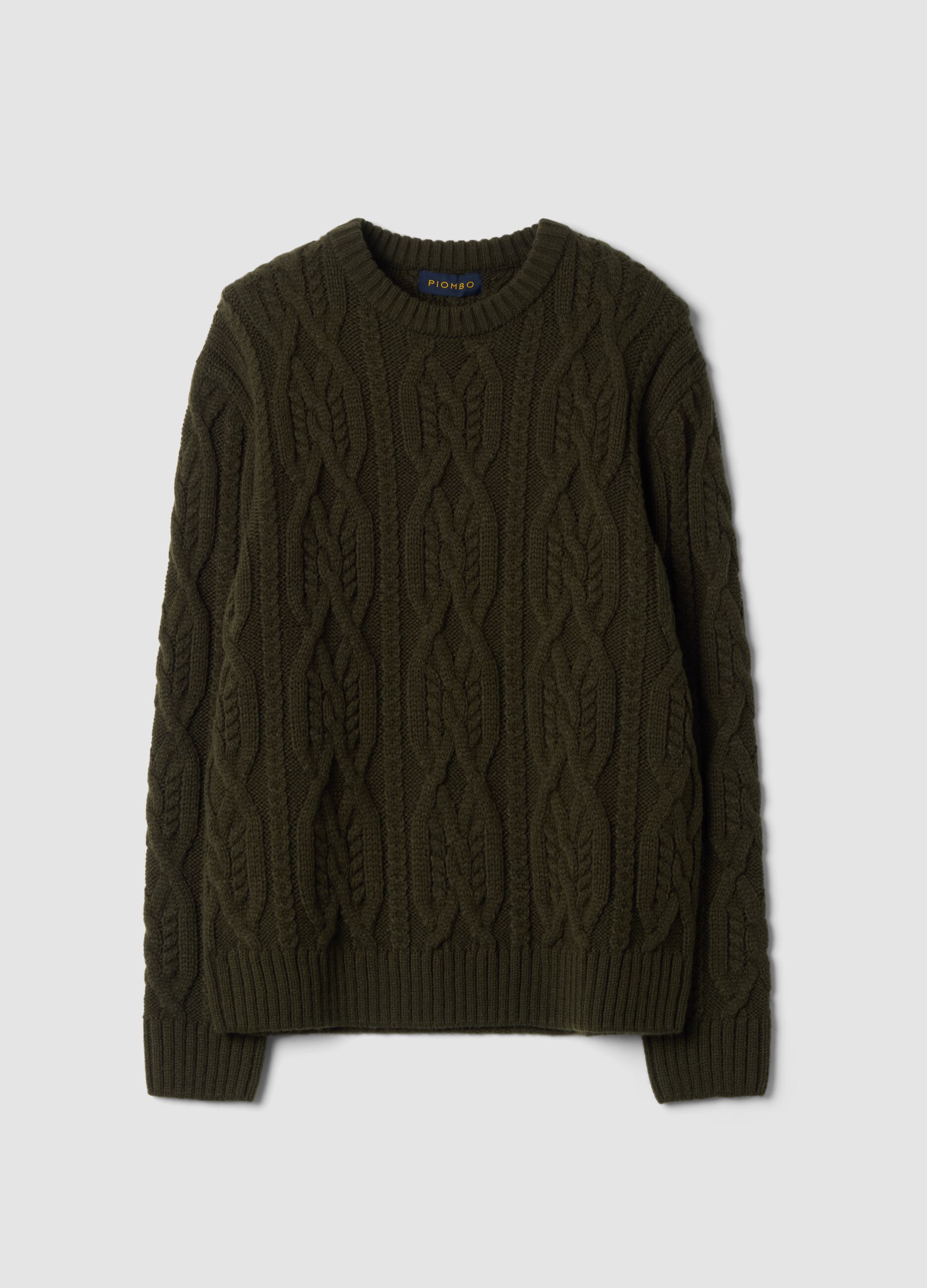 Green regular-fit jacquard wool-blend jumper