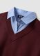 Red viscose-blend top with layered look_1