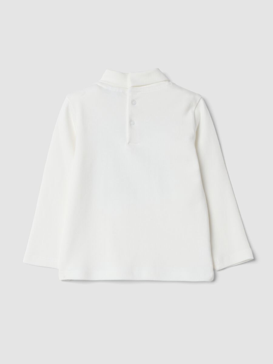 White organic cotton roll-neck T-shirt_1