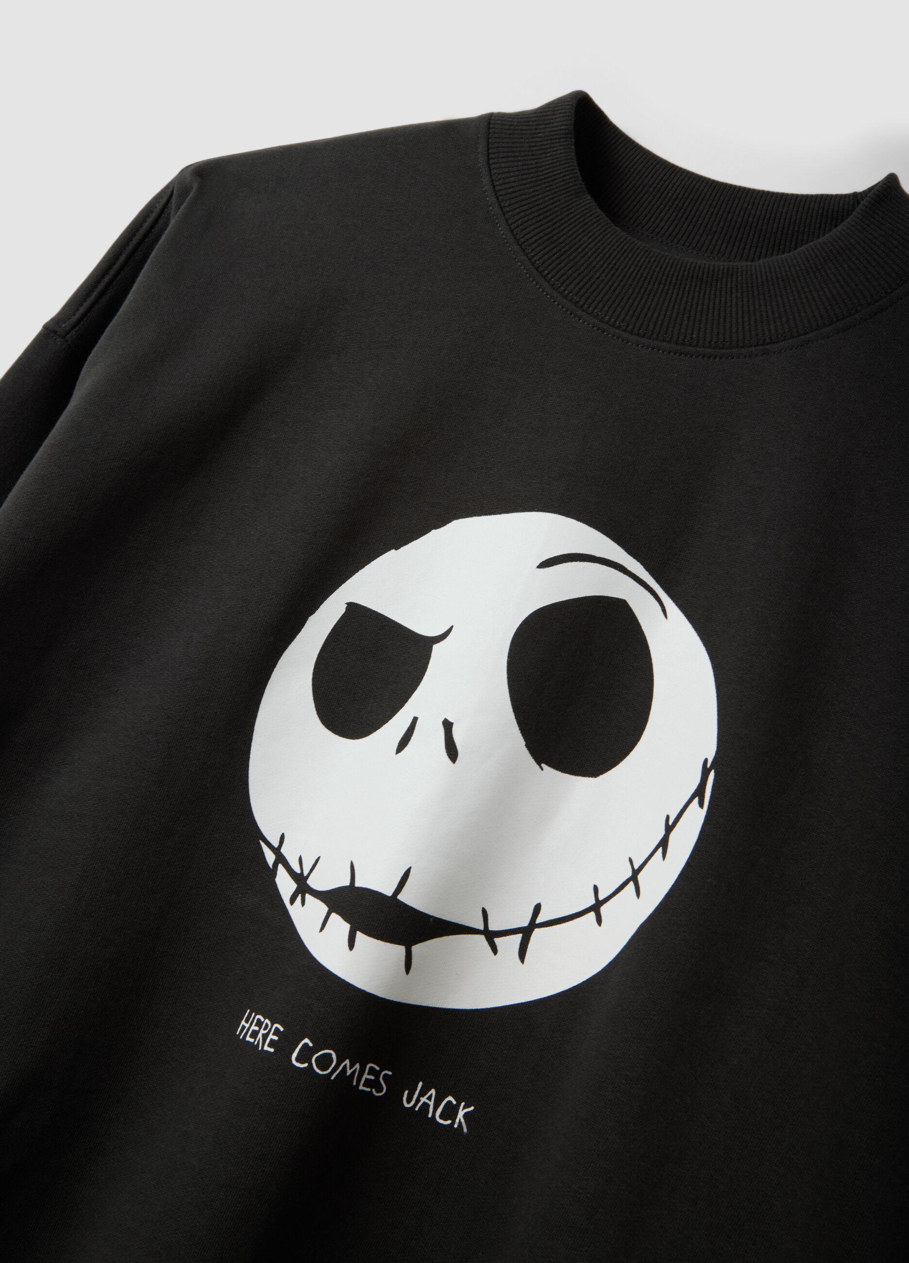 Black 100% cotton sweatshirt with The Nightmare Before Christmas print