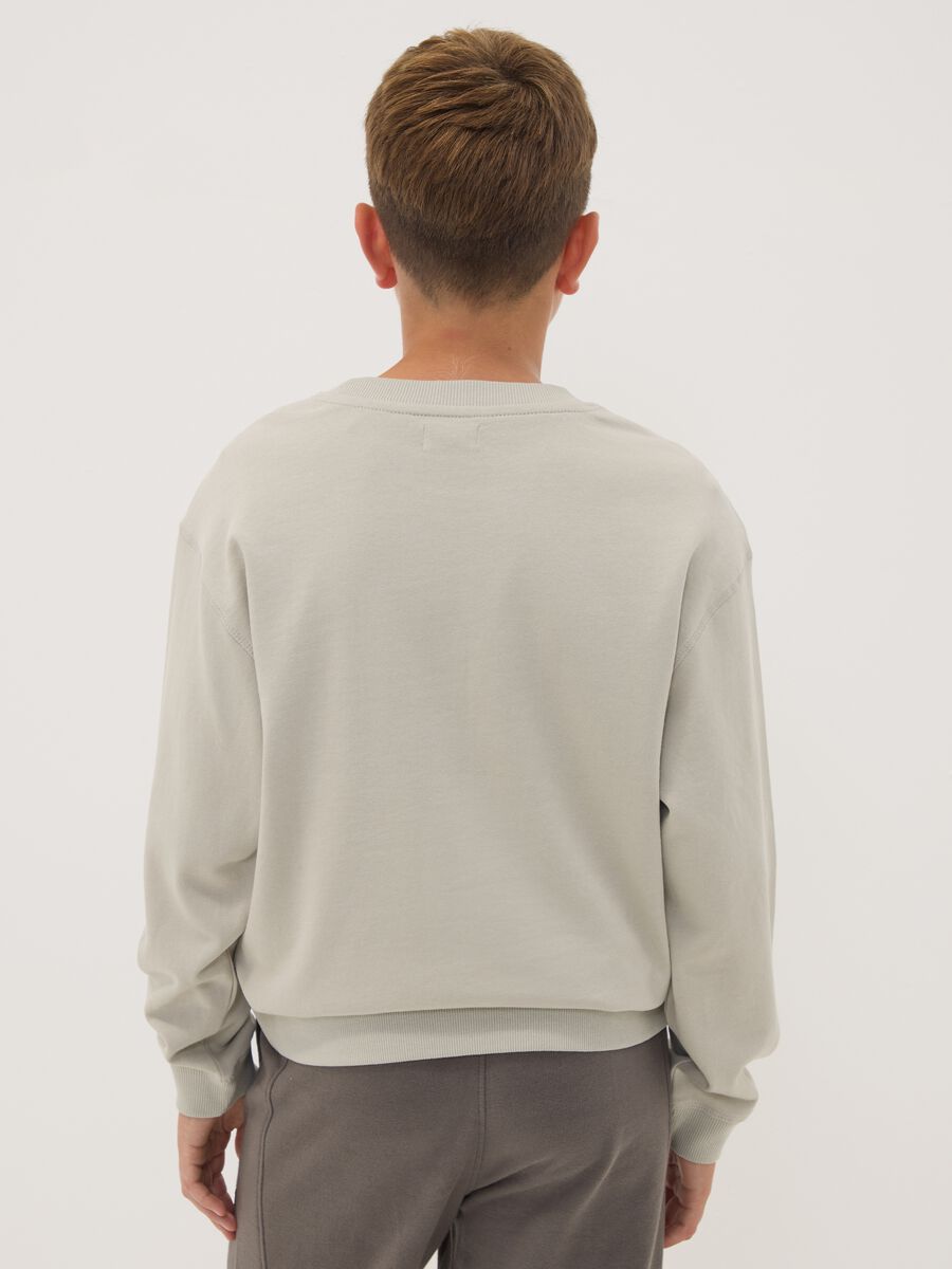 Grey 100% cotton gaming-print crew-neck sweatshirt_2