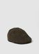 Brown wool-blend herringbone cap_0
