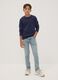 Light Blue Stretch Cotton Regular-Fit Jeans for Boys_0