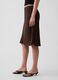 Brown midi skirt in pure viscose with animal print_2