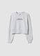 Grey marl sweatshirt in pure organic cotton with ribbed collar_0