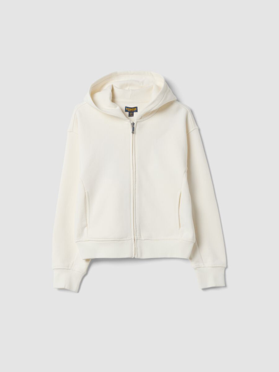 White organic cotton hoodie, regular fit_0