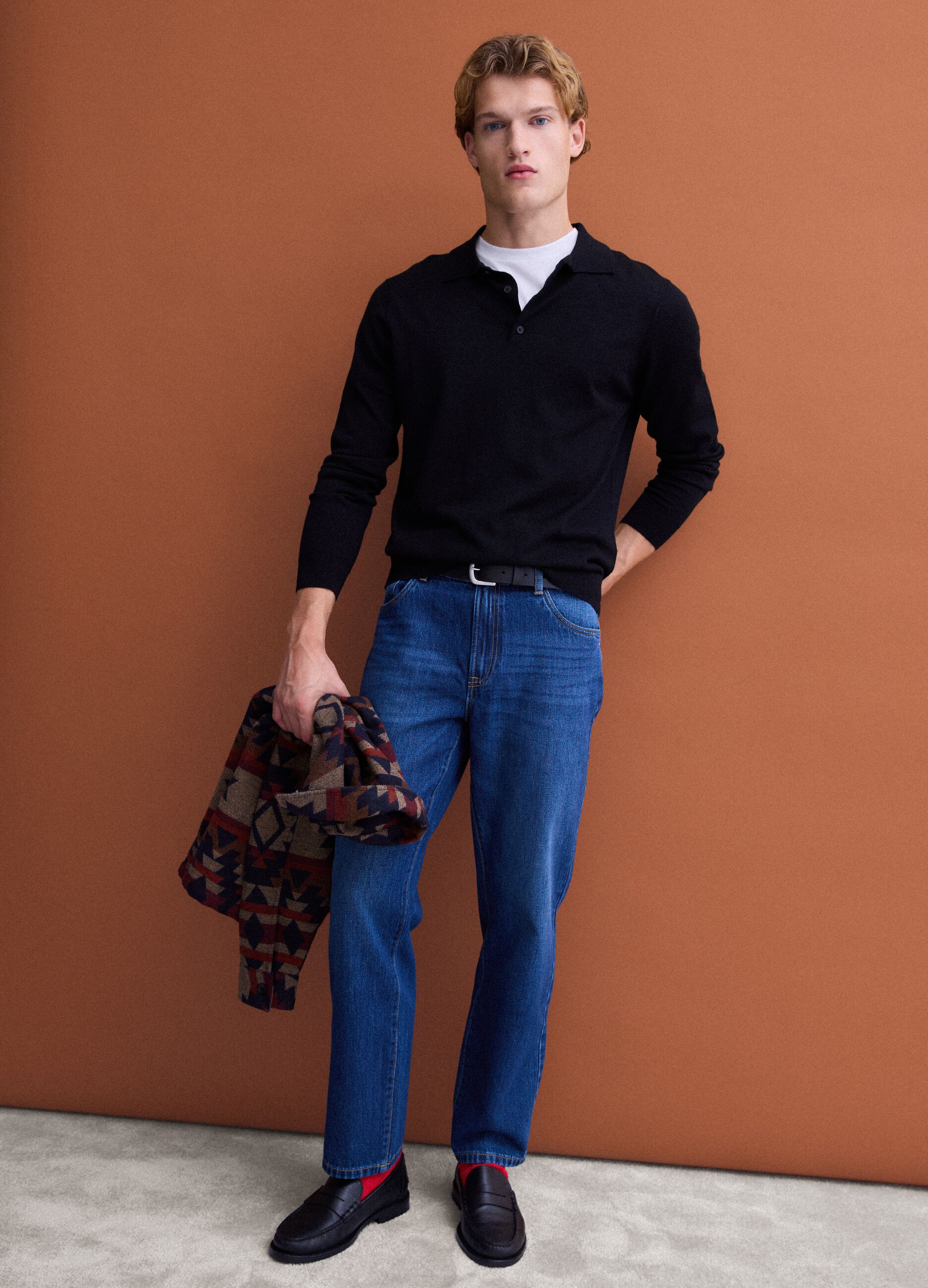 Jeans blu in puro cotone straight fit