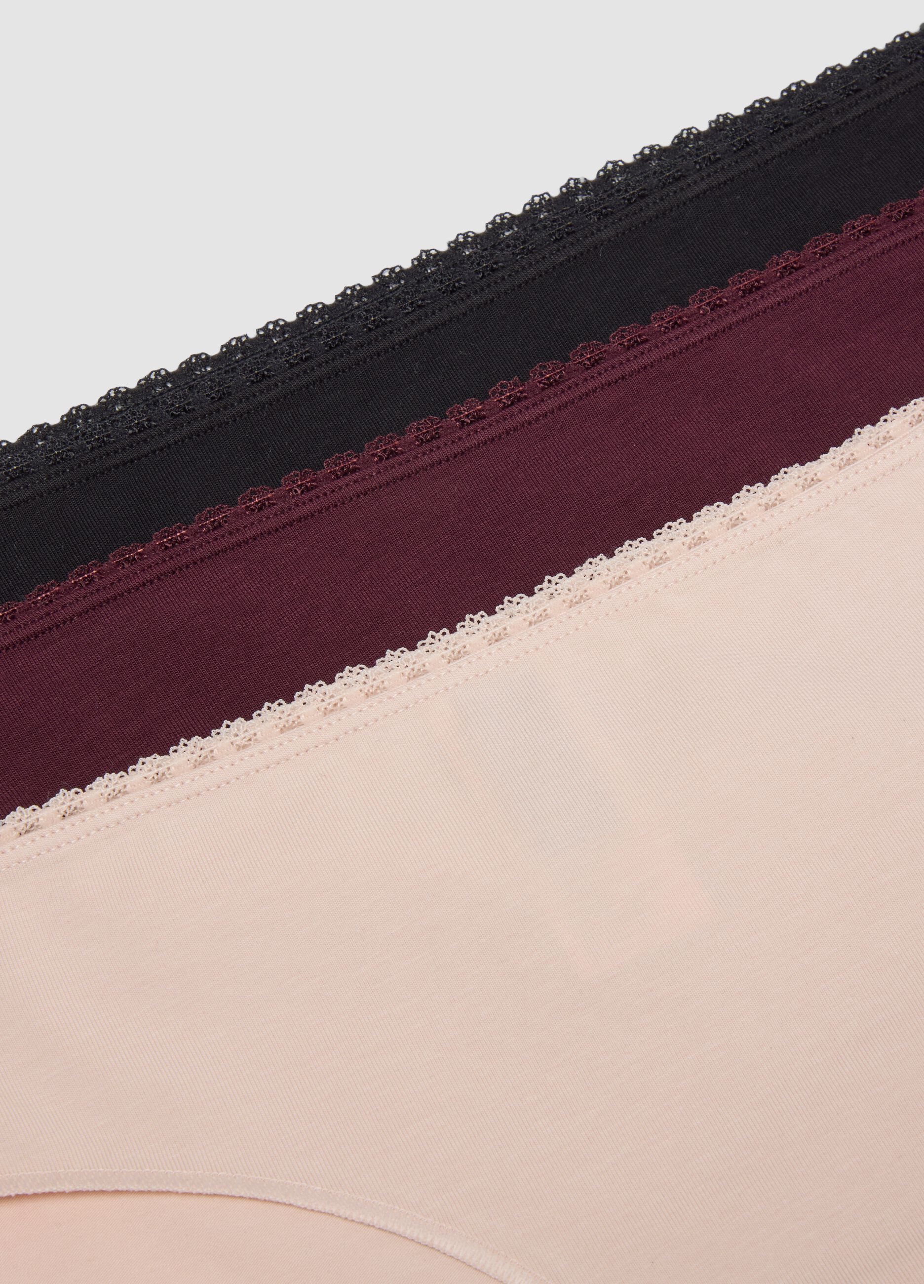 Tripack di slip multicolor in cotone organico elasticizzato
