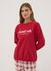 Red pure organic cotton crew-neck pyjamas_1