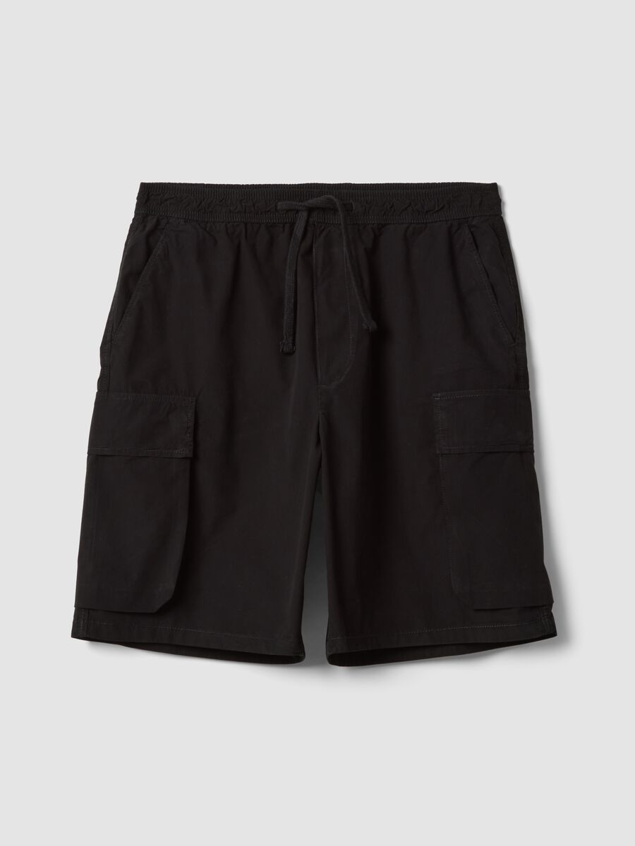 Black cotton cargo Bermuda shorts &ndash; baggy fit_4