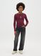 Girls' black cotton blend straight fit jeans_0