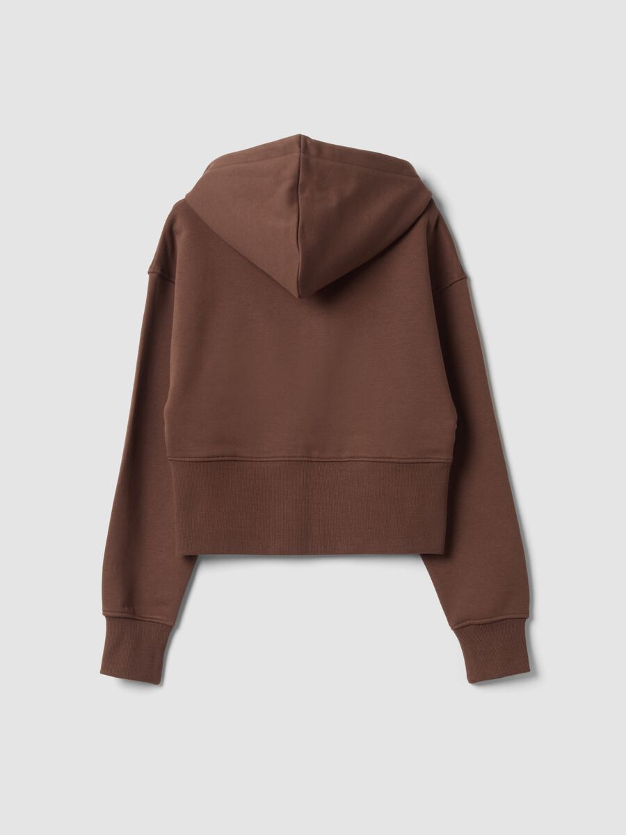 Brown fitted cotton-blend hoodie_2