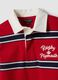 قميص بولو رغبي أحمر مخطط من قطن خالص للأولاد بقصة عادية_4