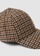 Cappello baseball marrone in misto lana a quadri_1