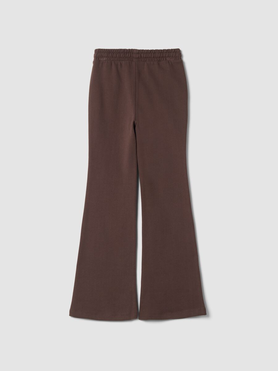Pantaloni marroni flare in puro cotone organico_2