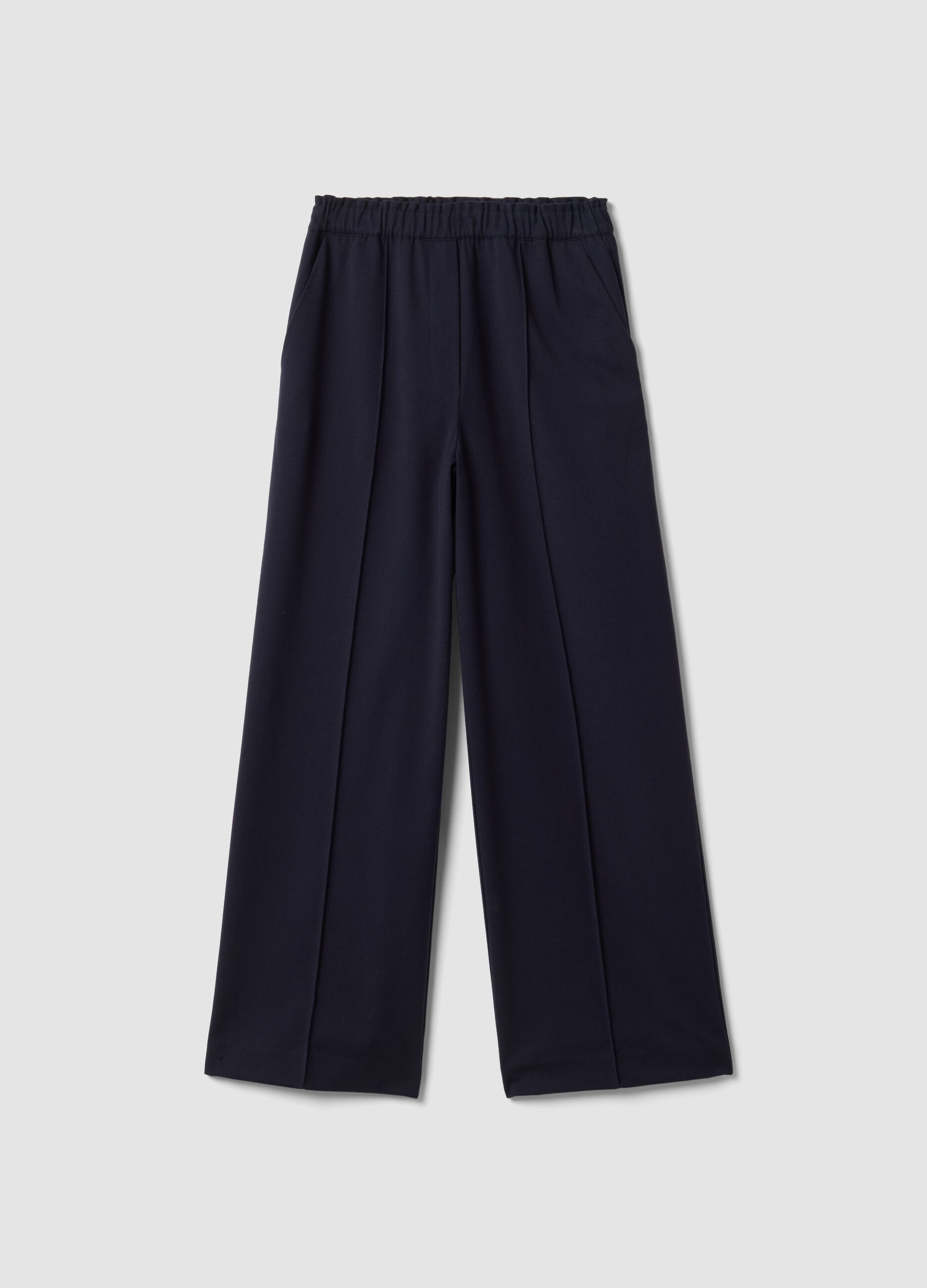 Jogger The Iconic Pants blu wide leg in viscosa elasticizzata