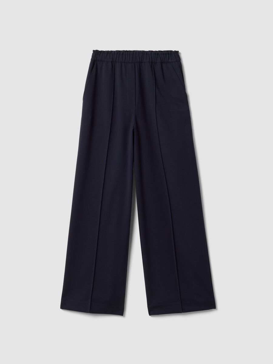 Blue wide-leg stretch viscose joggers &ndash; The Iconic Pants_4