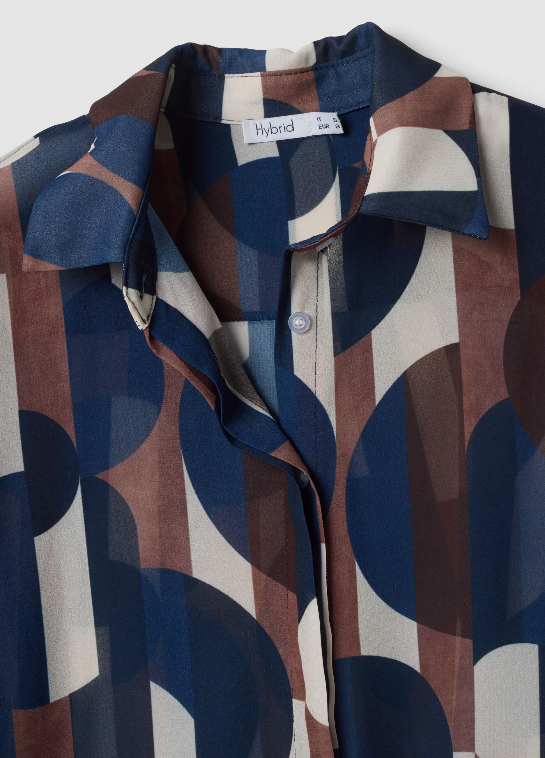 Multicolour patterned regular-fit shirt