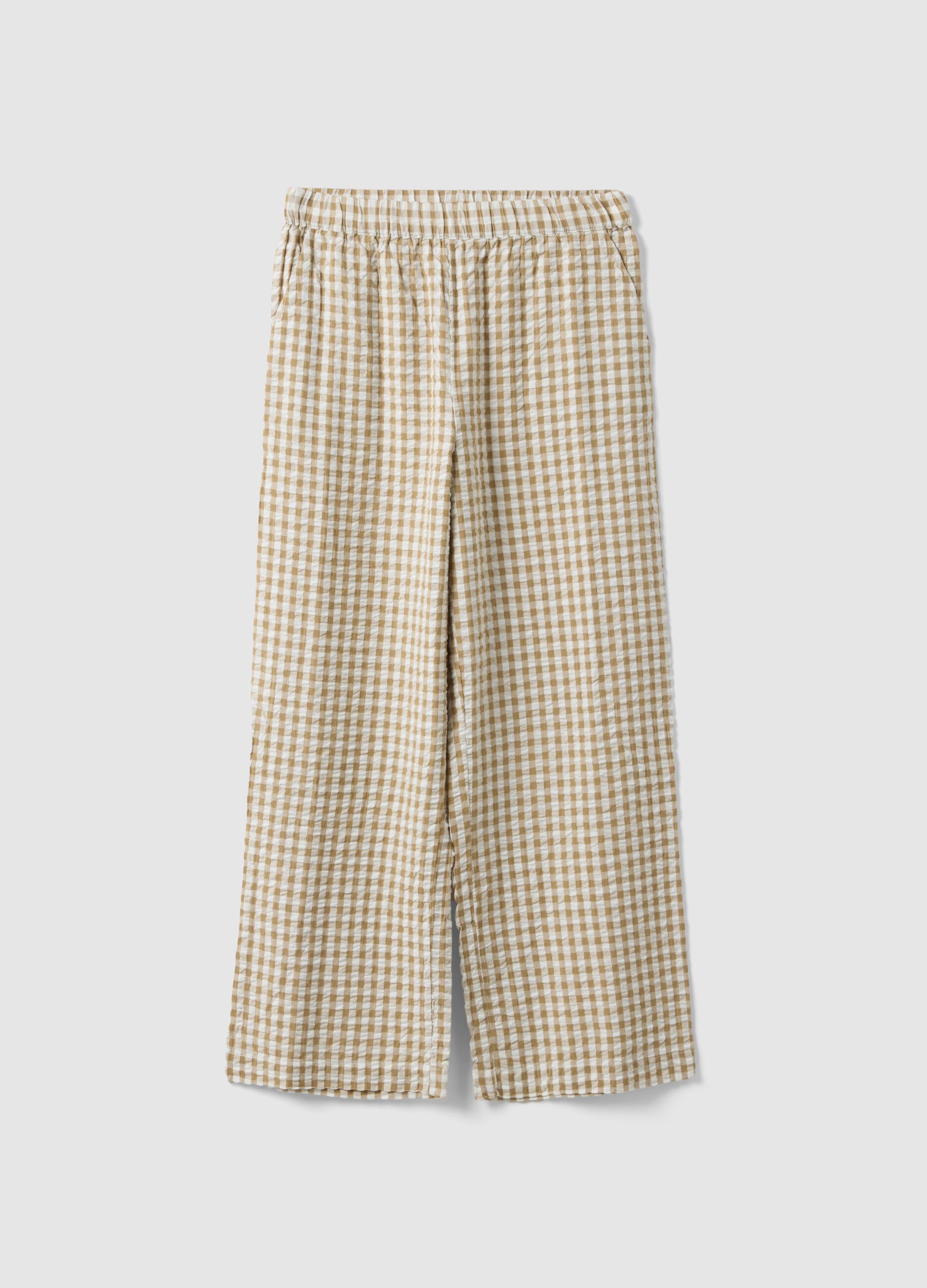 Multicolour check pure cotton pyjama trousers regular fit