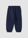 Blue cotton and viscose blend jogger trousers_1