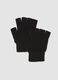 Black fingerless gloves in stretch fabric_0